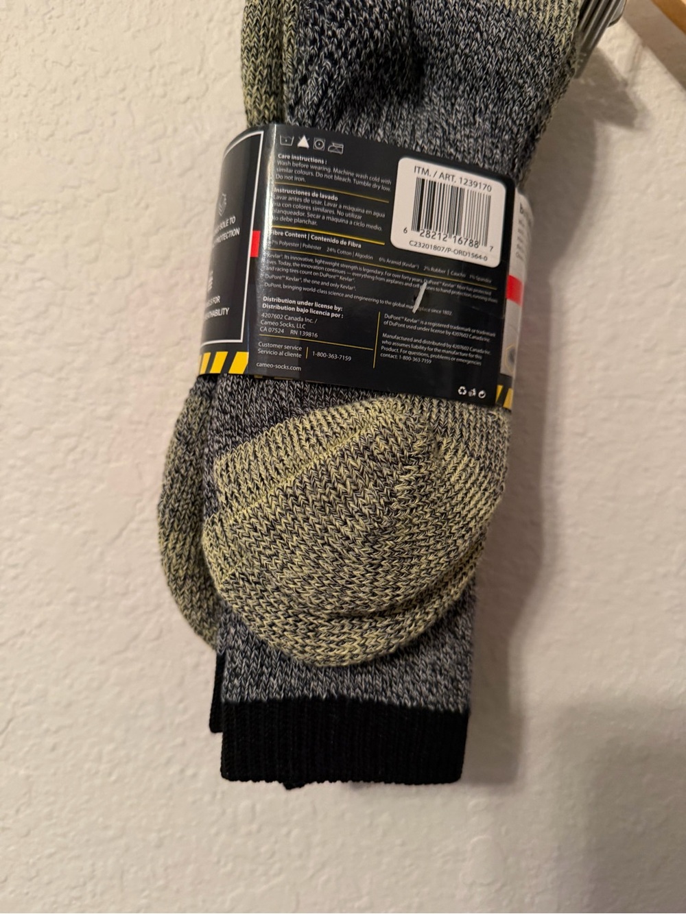 Men's Crew Socks - Heathered Yellow & Gray *2pairs